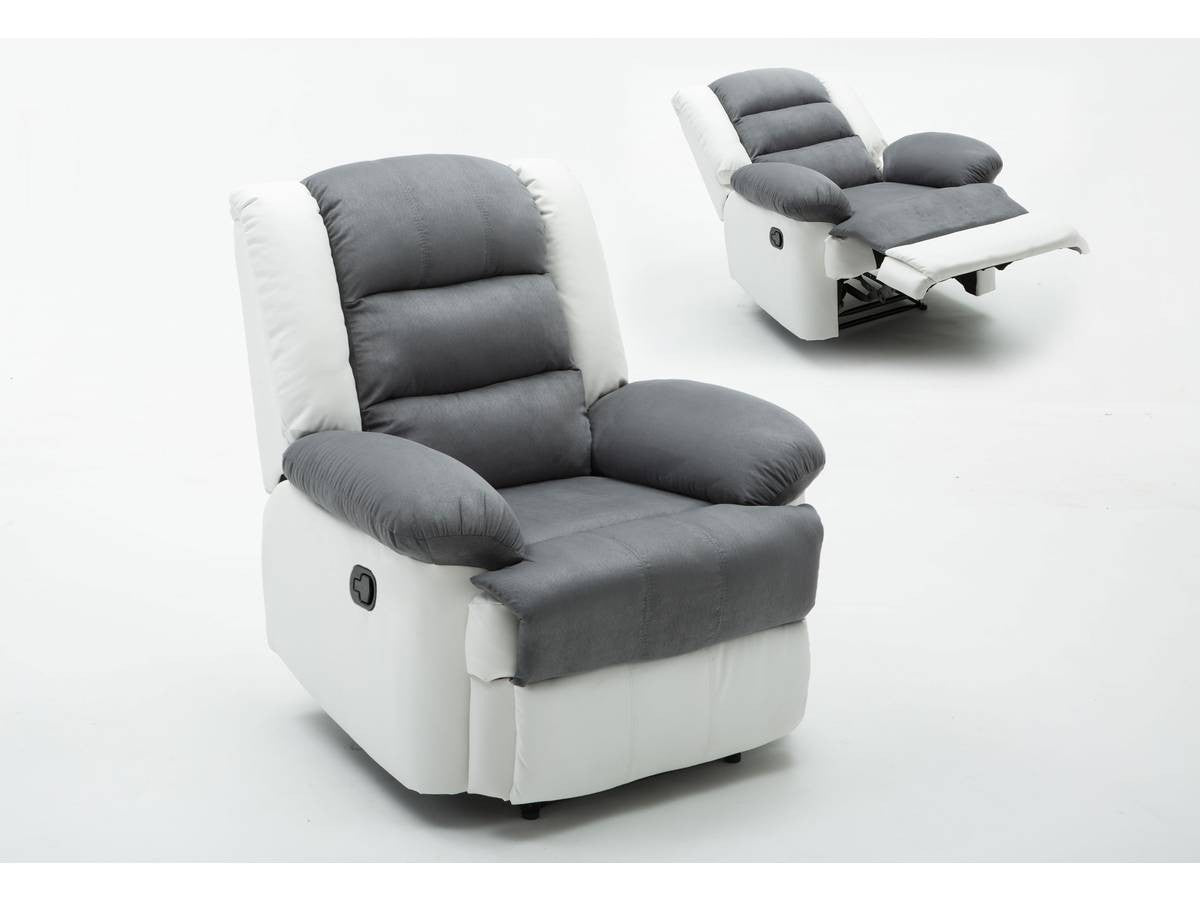 Sedia relax Buckingham - Bianco / Grigio chiaro