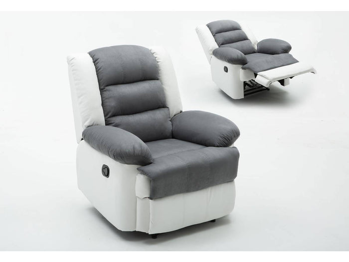Sedia relax Buckingham - Bianco / Grigio chiaro
