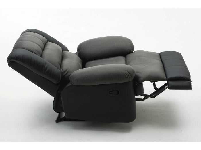 Poltrona relax "Buckingham" - Nero / Grigio scuro