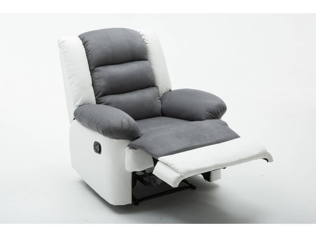 Sedia relax Buckingham - Bianco / Grigio chiaro