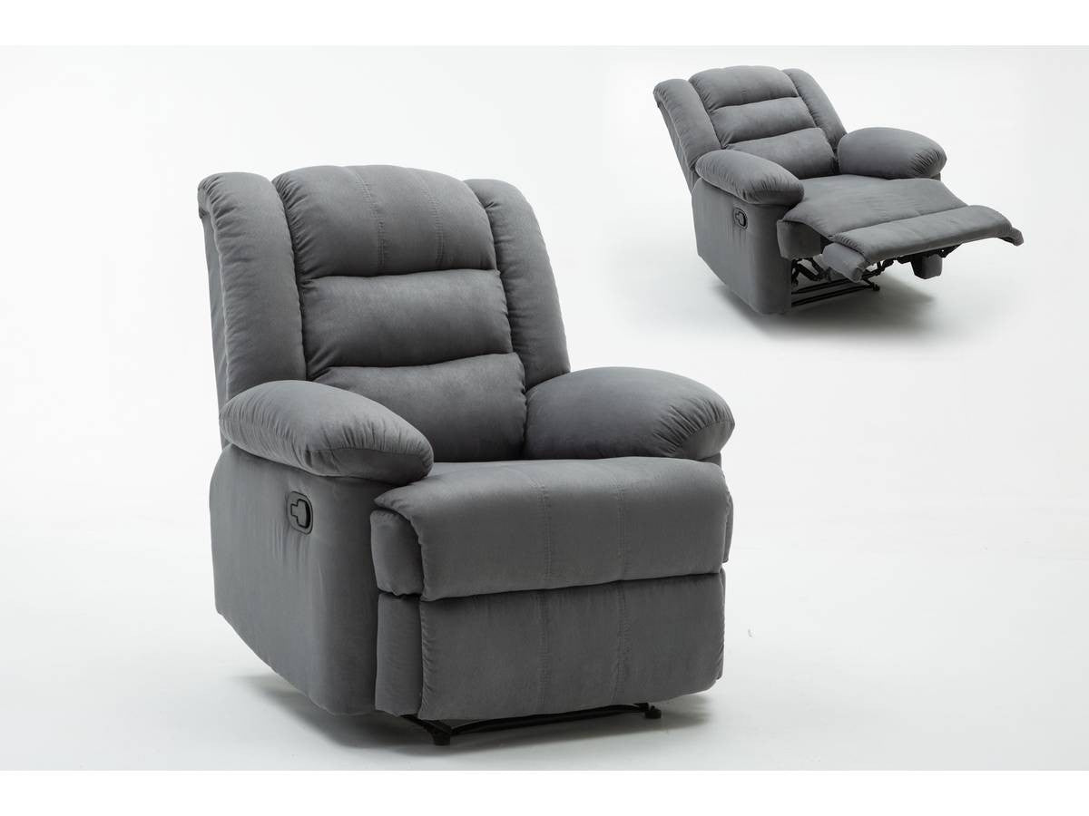 Poltrona relax "Buckingham" - Grigio chiaro