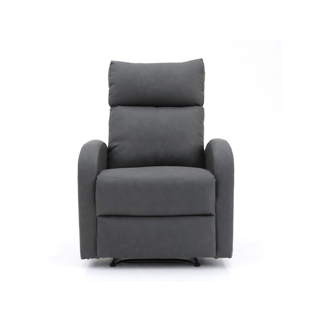 Poltrona relax ERA reclinabile manualmente in materiale PU di colore nero, una poltrona eccezionale.