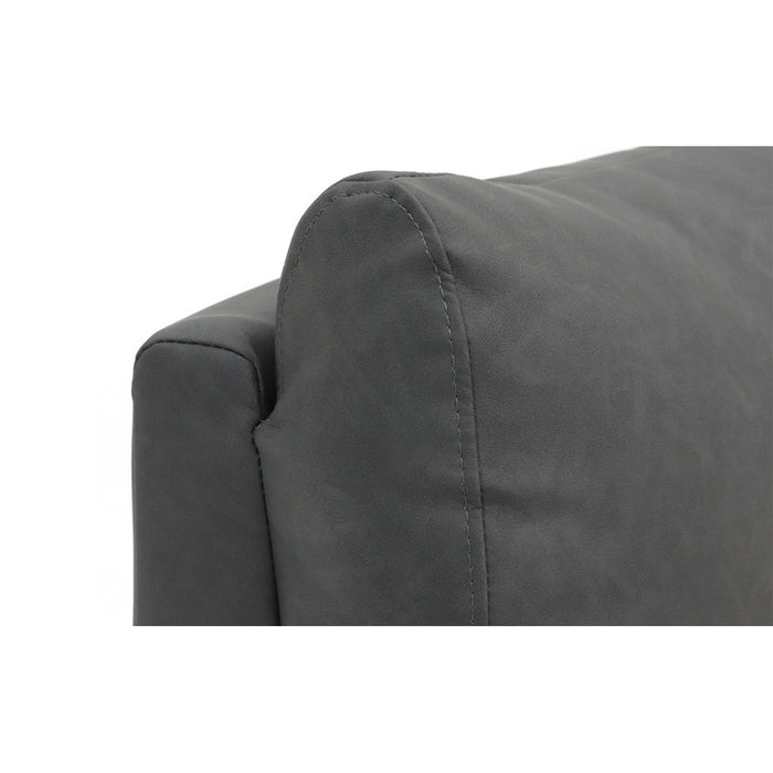 Poltrona relax ERA reclinabile manualmente in materiale PU di colore nero, una poltrona eccezionale.