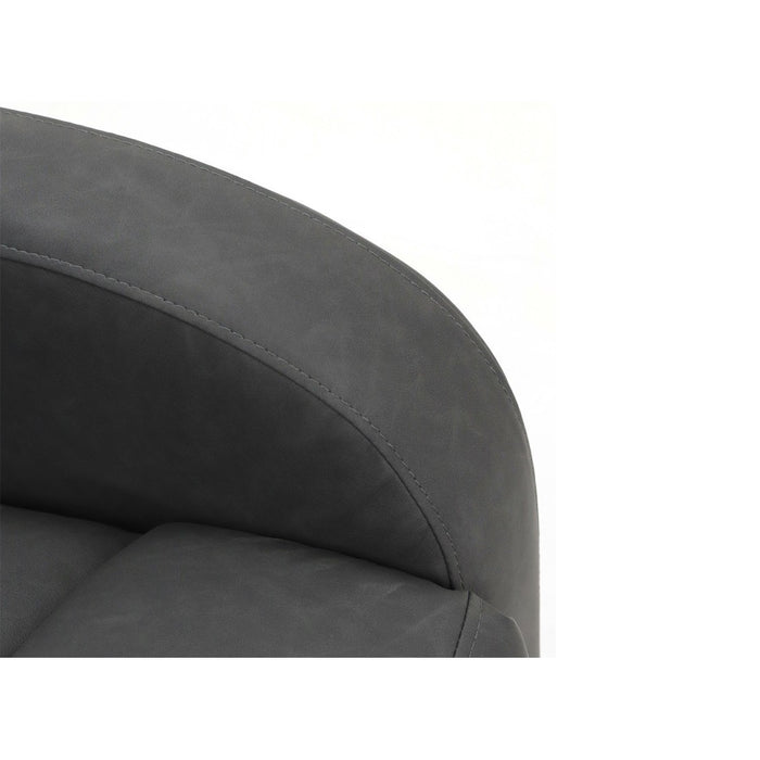 Poltrona relax ERA reclinabile manualmente in materiale PU di colore nero, una poltrona eccezionale.