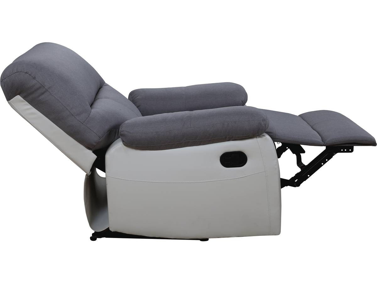 Poltrona relax "Lincoln"- Bianco/ Grigio chiaro