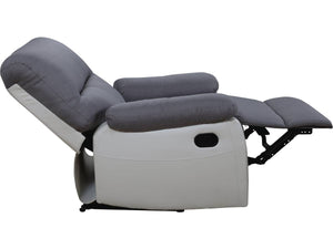 Poltrona relax "Lincoln"- Bianco/ Grigio chiaro
