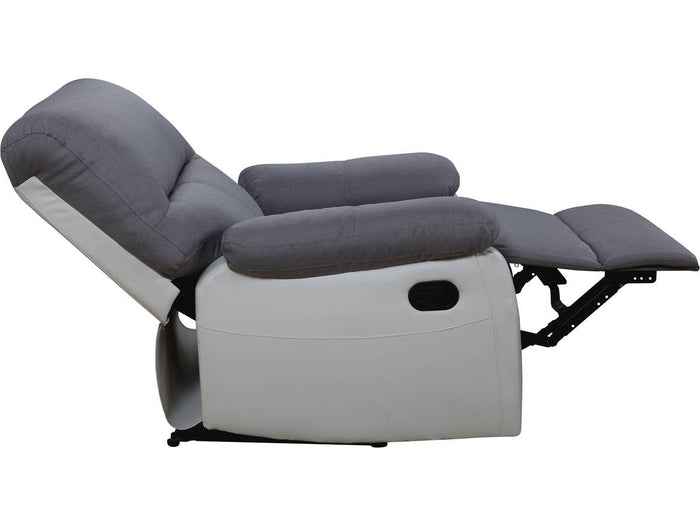 Poltrona relax "Lincoln"- Bianco/ Grigio chiaro