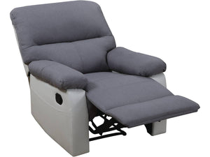 Poltrona relax "Lincoln"- Bianco/ Grigio chiaro