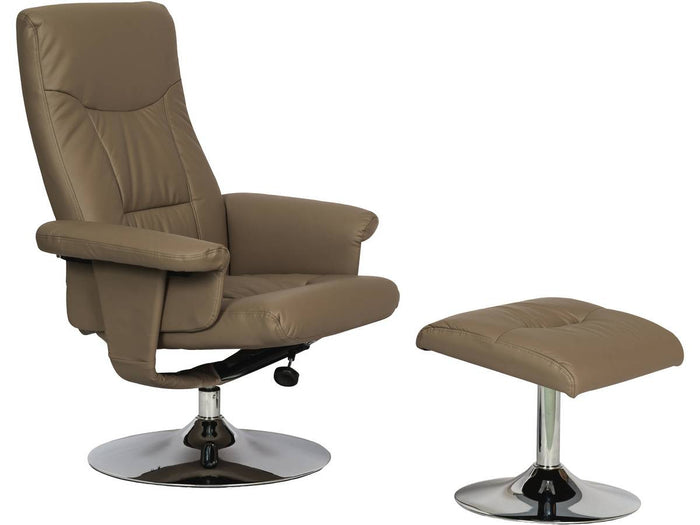 Poltrona relax + poggiapiedi "Louis" - beige