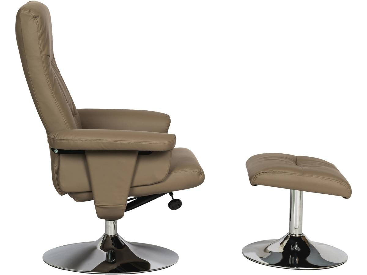 Poltrona relax + poggiapiedi "Louis" - beige