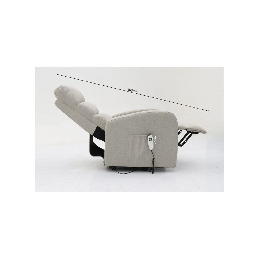 Poltrona relax reclinabile elettrica SYDNEY Tessuto Grigio chiaro