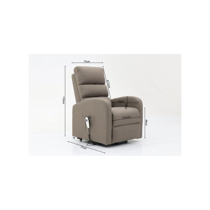 Poltrona relax reclinabile elettrica SYDNEY Tessuto Taupe