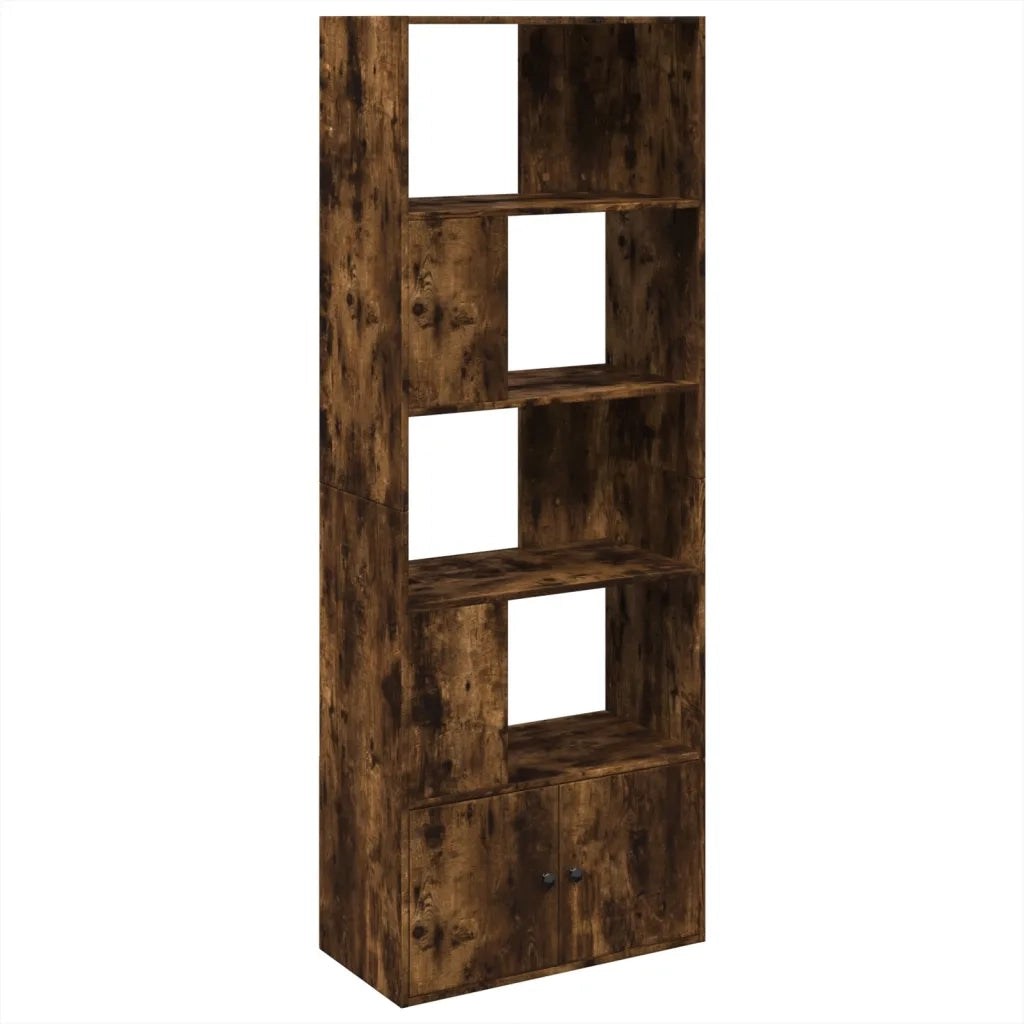 Libreria-Scaffale per Libri-Mobile di Stoccaggio Rovere Fumo 70x36x189 cm in Legno Multistrato