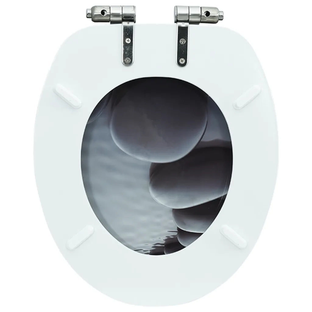 Tavoletta WC Coperchio Chiusura Morbida MDF Design a Pietre CFW1463479