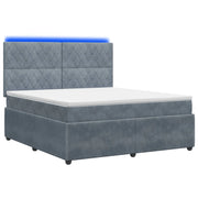 Letto Box Spring LED con Materasso Grigio Scuro 160 x 200 cm 3456096