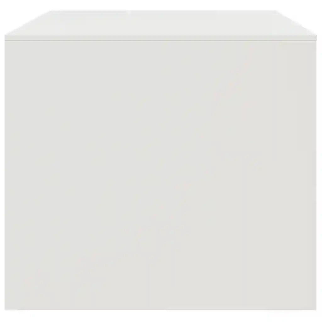 Tavolino da Salotto Bianco 67x50x44 cm in Acciaio