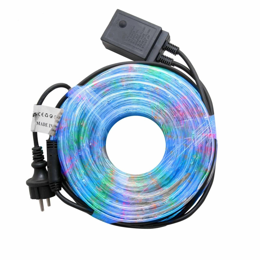 Trade Shop - Tubo Luminoso Natalizio 10 Metri Led Multicolor Controller 8 Funzioni X Esterno -