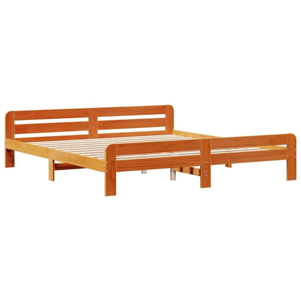 vidaXL Letto senza Materasso Marrone Cera 200x200 cm in Legno di Pino