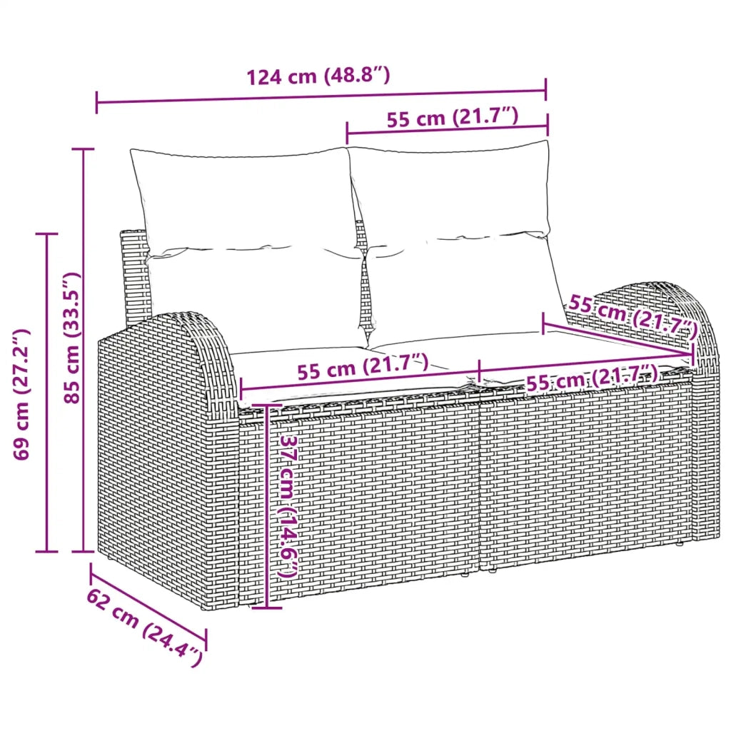 Set di divani con cuscino 6 pcs Grigio chiaro polyrattan 3359071