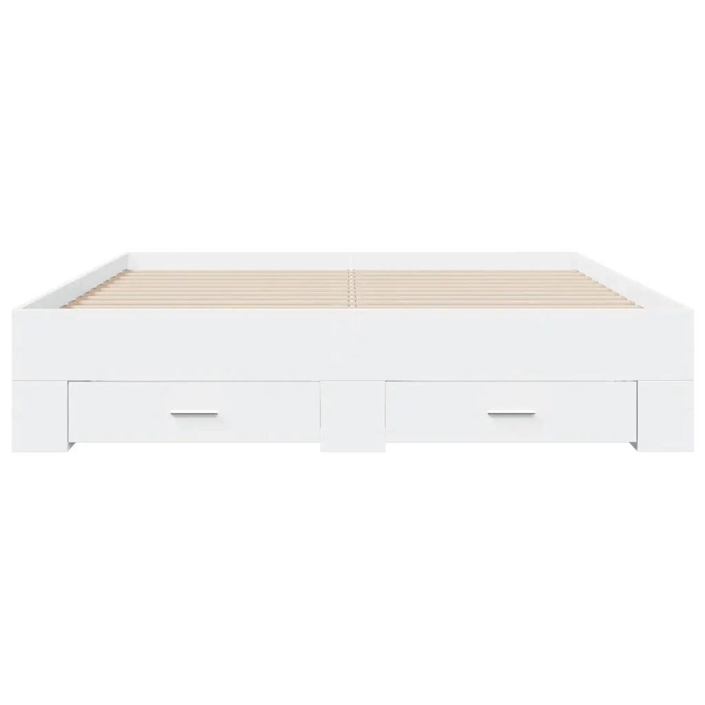 Giroletto con Cassetti Bianco 150x200 cm in Legno Multistrato 3280377