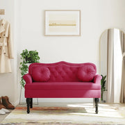 Panca con Cuscini Roso Vino 120,5x65x75 cm in Velluto 372144