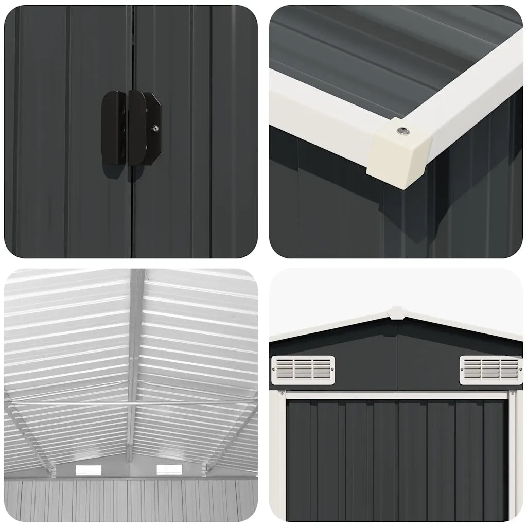 Capanno da Giardino Antracite 257x779x181cm in Acciaio Zincato cod mxl 65826