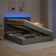 Letto con contenitore LED e materasso Grigio Scuro 160 x 200 cm 3459955