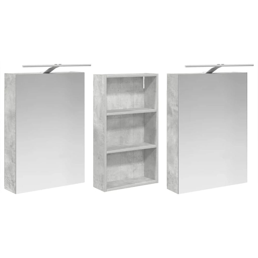 Set di Armadi da Bagno | Armadio da bagno con lo scaffale 3 pz 140 x 14,5 x 70 cm