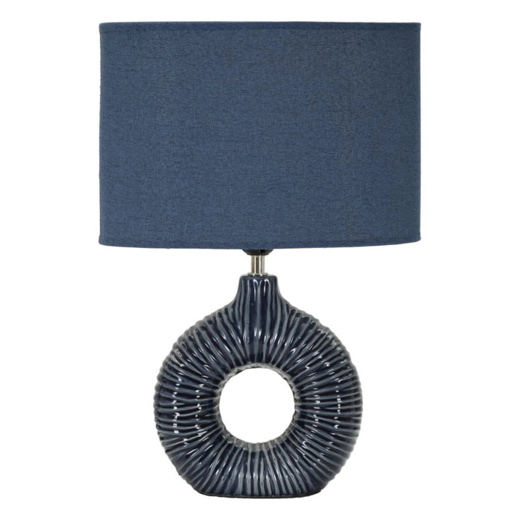 Lampada da Tavolo VKH92, Blu, Ceramica, 28,5x15x43 cm
