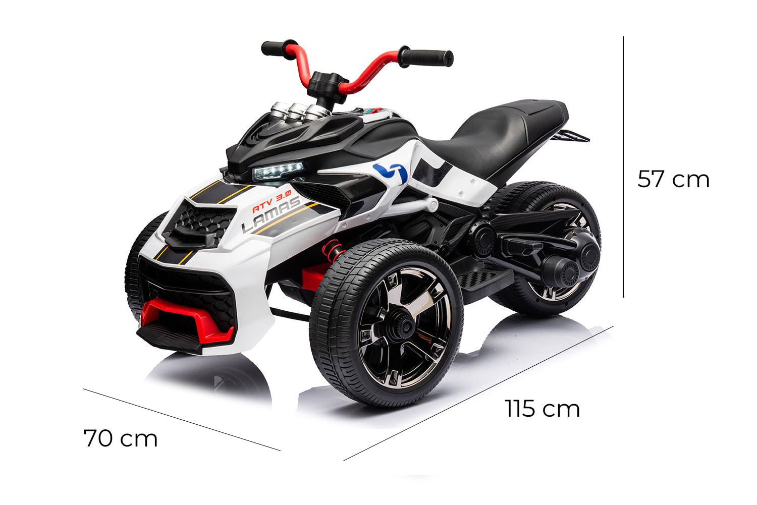 Mini Quad Elettrico per Bambini 3 Ruote 12V ATV 3.0 Bianco