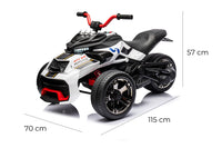 Mini Quad Elettrico per Bambini 3 Ruote 12V ATV 3.0 Bianco