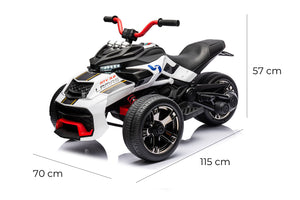 Mini Quad Elettrico per Bambini 3 Ruote 12V ATV 3.0 Bianco