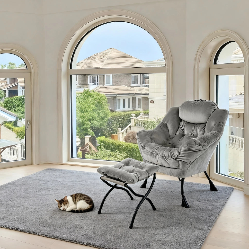 Poltrona Relax con Poggiapiedi e Braccioli ¨C MINIMAL ¨C Tessuto, Soggiorno