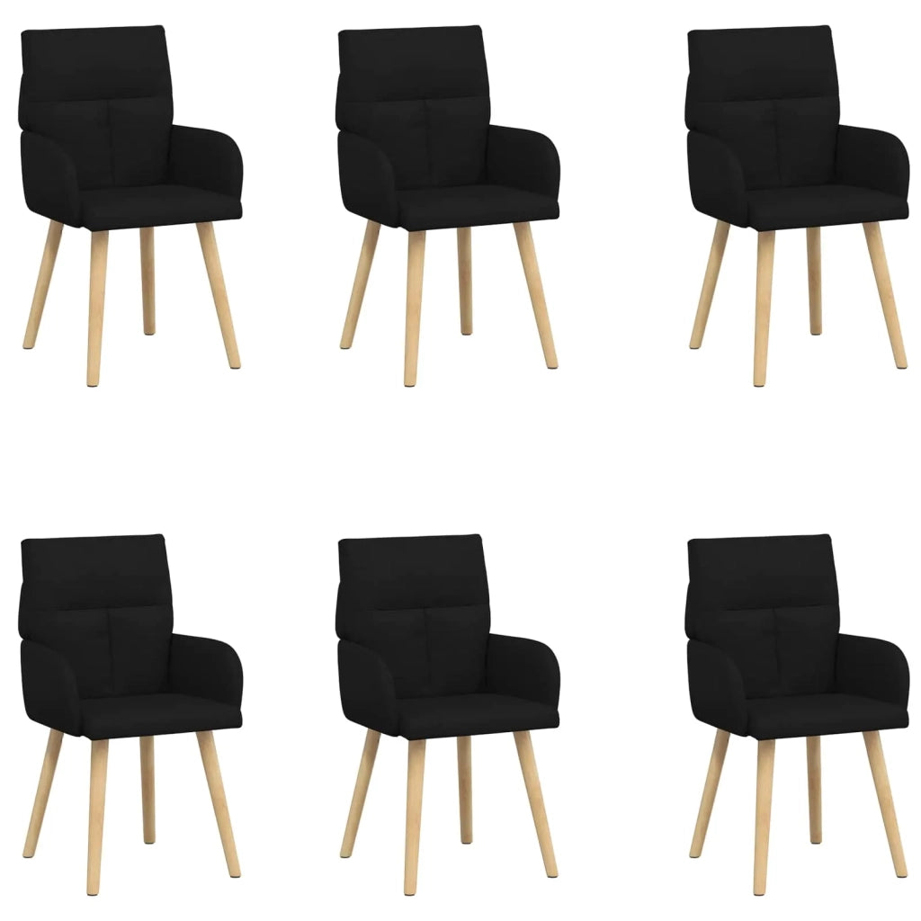 Sedie da pranzo 6 pcs Tessuto Nero 60 x 56 x 96 cm 3428367