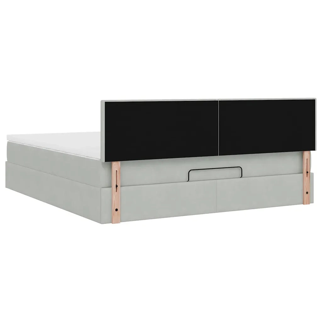 Struttura Letto Pouf con Materasso 180x200 cm in Velluto 3311717