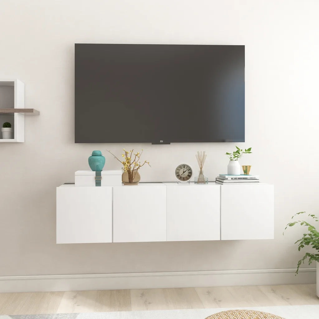 Mobili Porta TV Pensili 2pz Bianchi 60x30x30 cm 804509