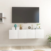 Mobili Porta TV Pensili 2pz Bianchi 60x30x30 cm 804509