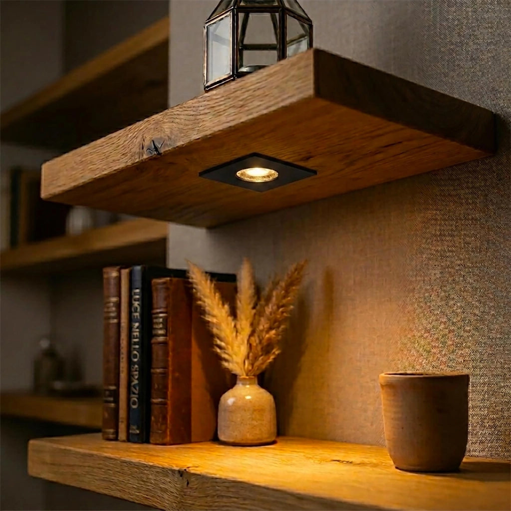 Mini faretto SPOT moderno quadrato LED 3W CCT incasso 35mm luce soffitto mensole ripiani mobili cucina cappa 230V cornice intercambiabile 38°