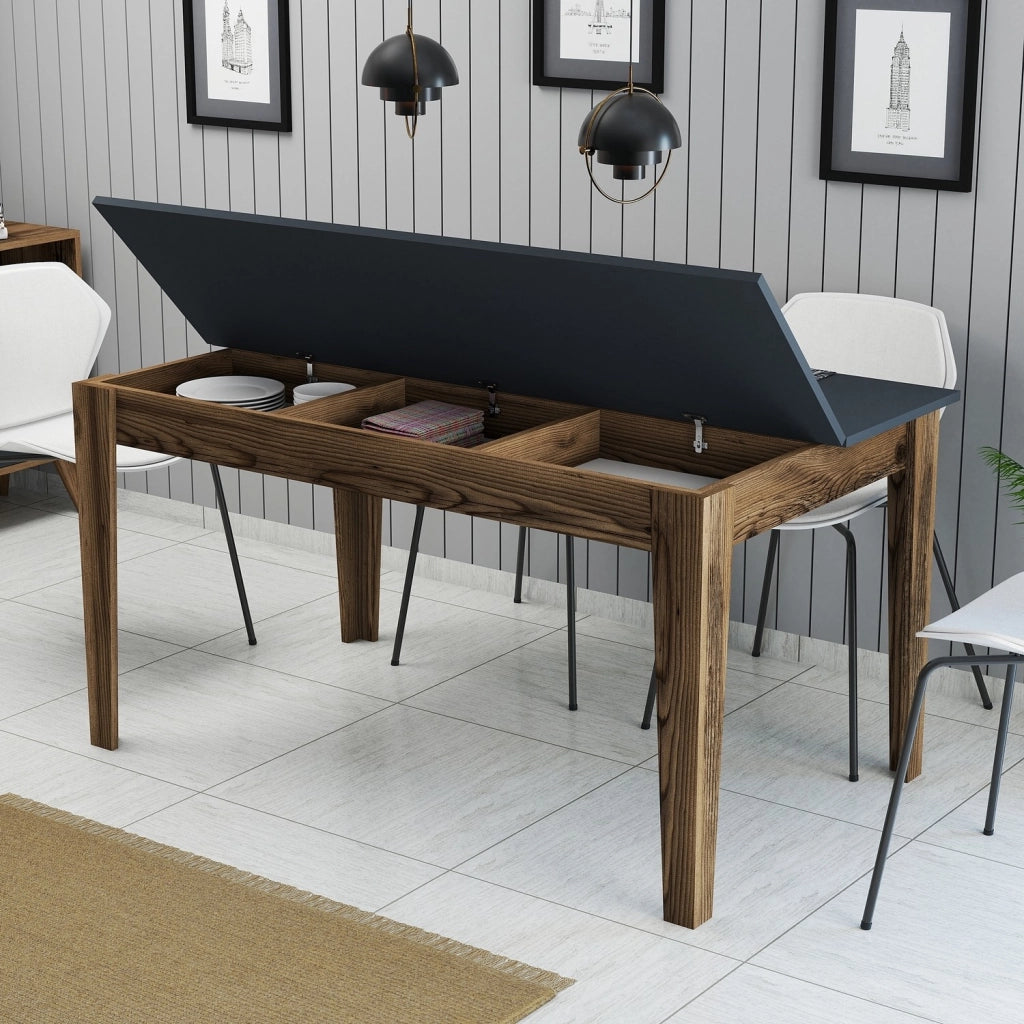 Viverone, Tavolo Fisso 6 Posti, 145x88x75h cm Marrone Noce