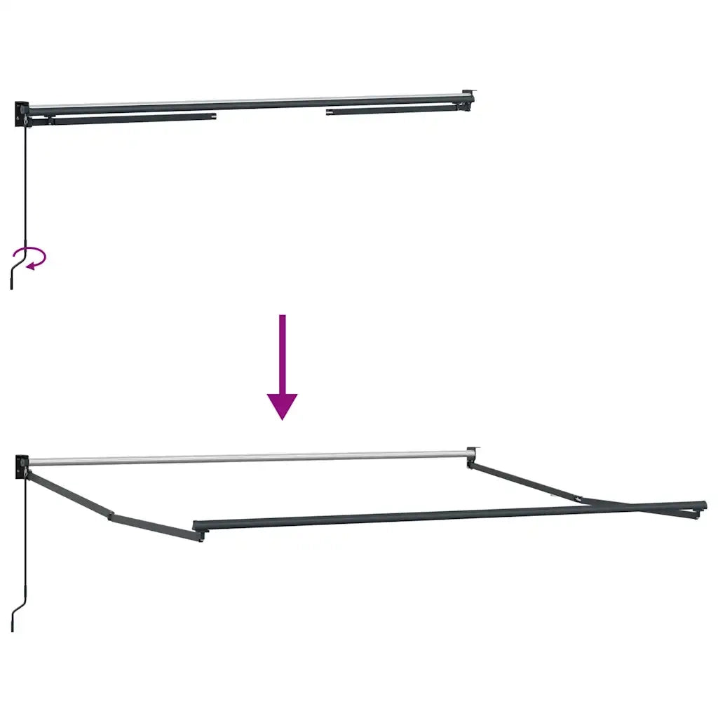 Tenda da Sole Antracite e Bianca 3x2,5 m Tessuto e Alluminio