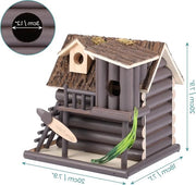 Nido per Uccelli in Legno per Giardino e Balcone - Unico Riparo per Uccelli - Indipendente e Decorativo - Attrae Uccelli di Giardino