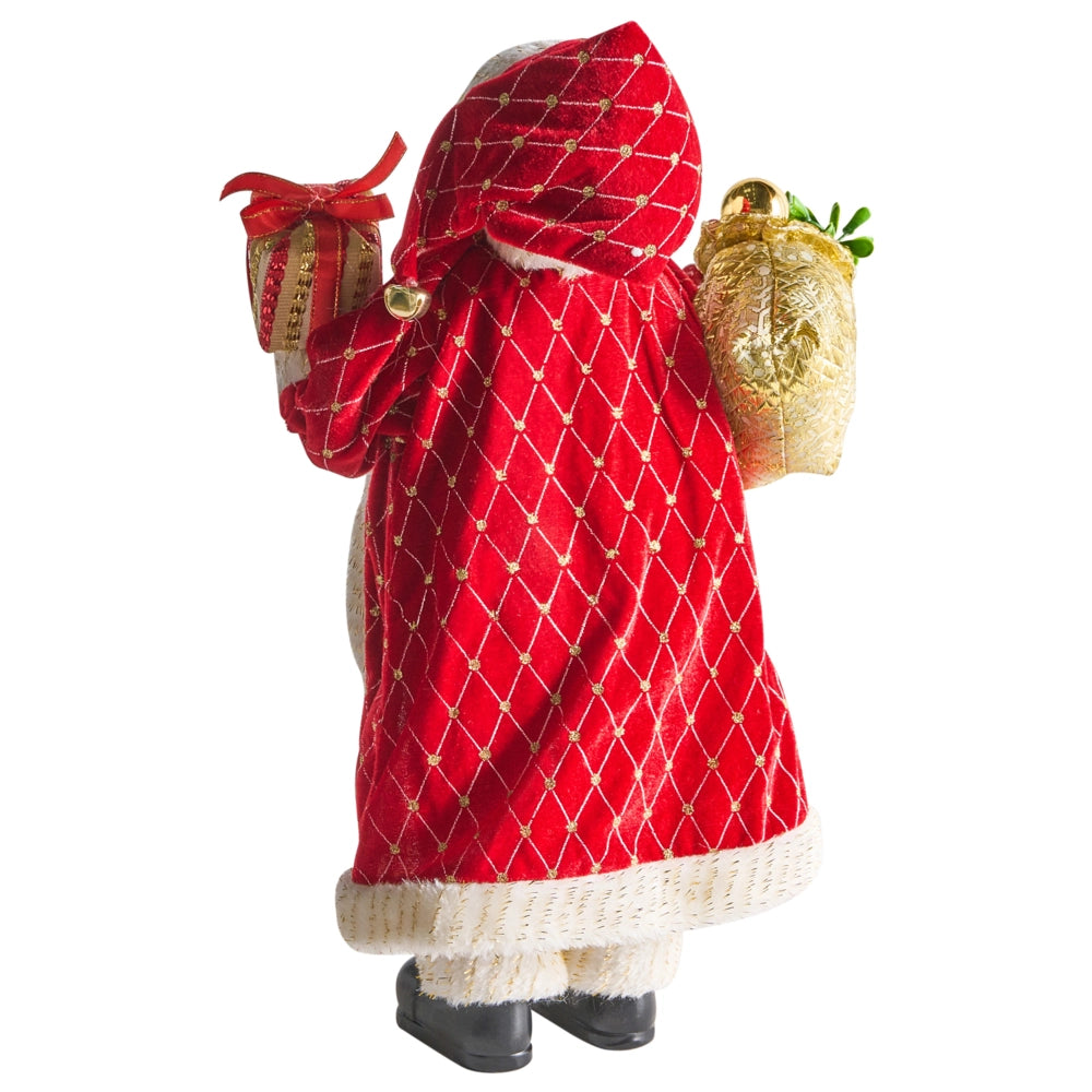 Figurina decorativa in tessuto rosso e materiale sintetico Babbo Natale Figura di Natale Ornamento di Natale