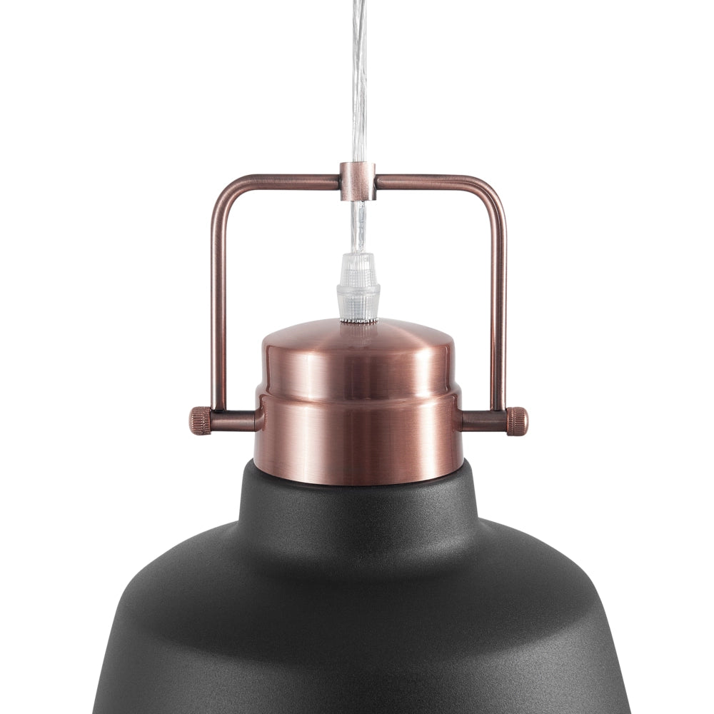 Lampada da Soffitto in Metallo grigio grafite 179 cm Lampada a Sospensione Fabbrica Paralume Industriale