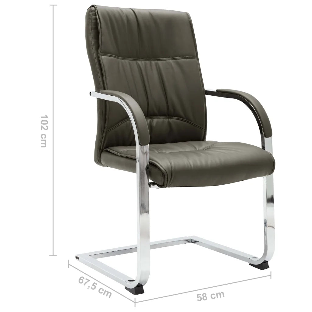 Sedia da Ufficio a Sbalzo Grigia in Similpelle 289342