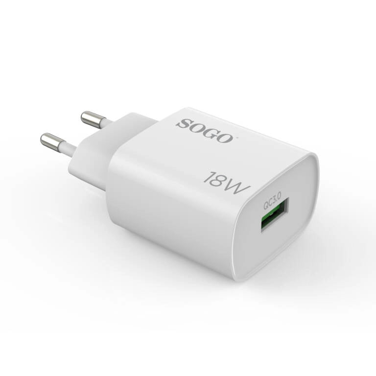 Caricatore USB rapido 18W con Quick Charge 3.0, uscita 5V 9V 12V, per smartphone e tablet - SOGO