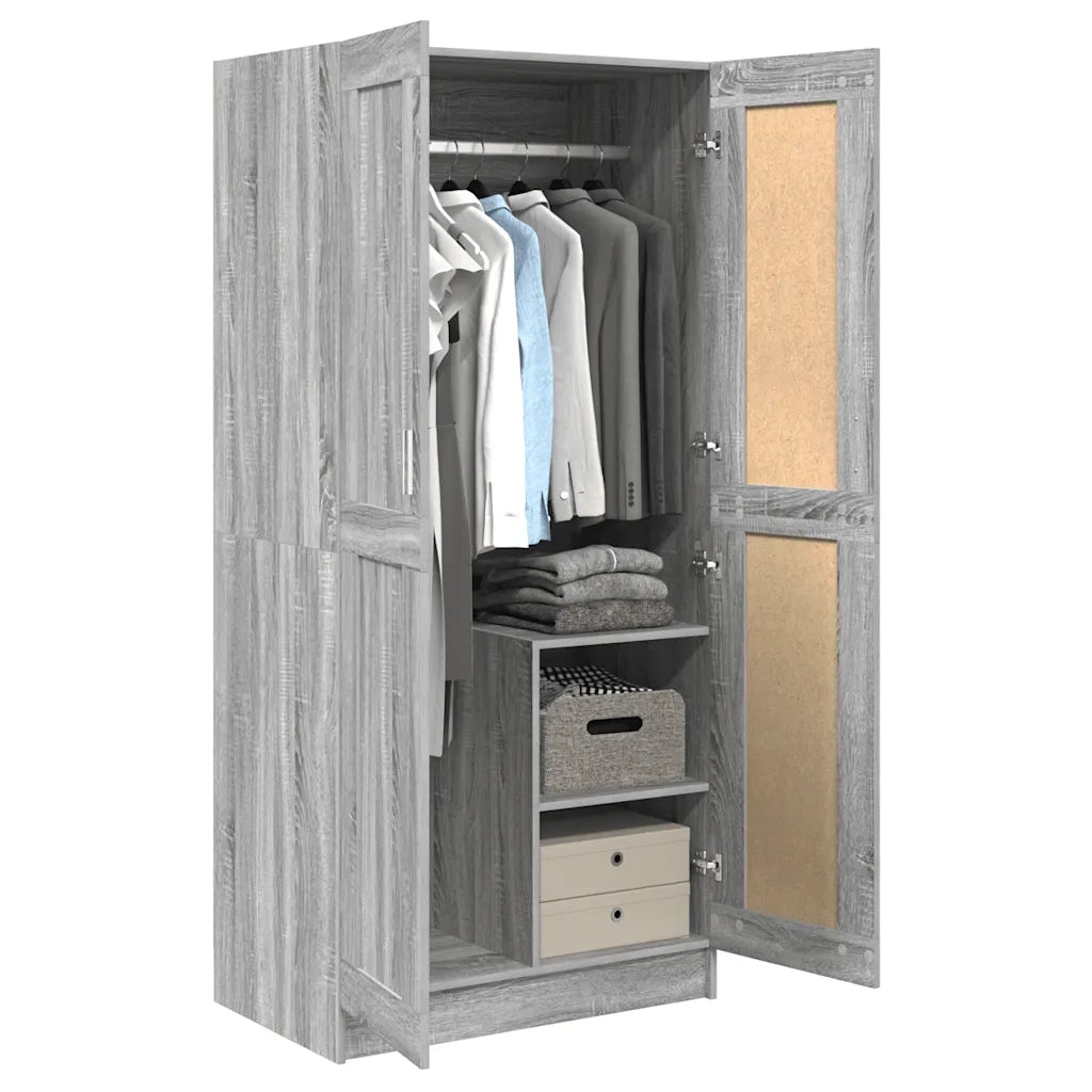 Armadio Grigio Sonoma 82,5x51,5x180 cm in Legno Multistrato 826639