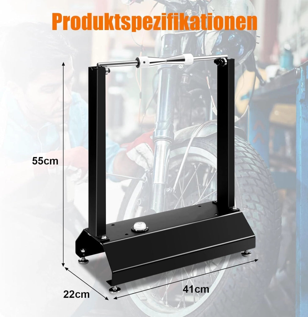 SOARS Equilibratore per moto, bilanciatore con coni di centraggio regolabili, bilanciamento portatile, bilanciatore universale, bilanciamento della ruota, bilanciatore