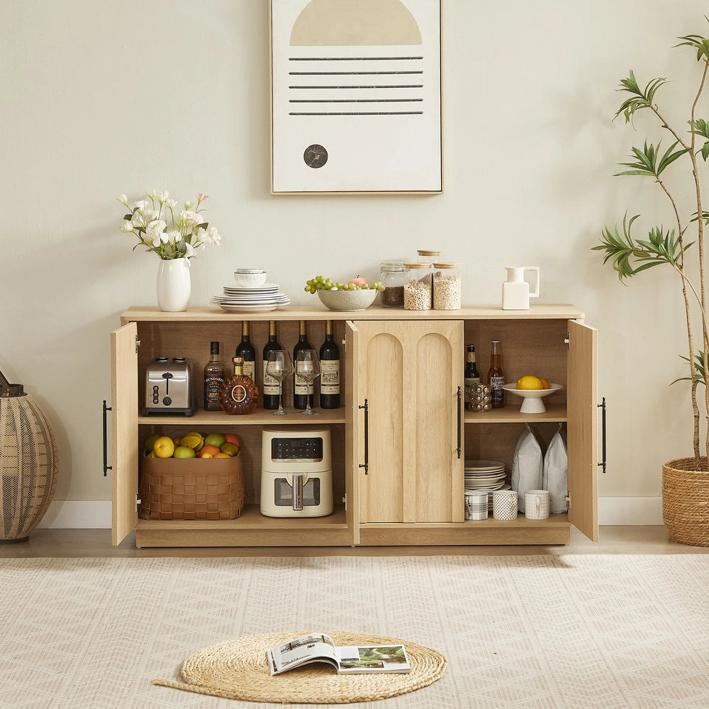 Credenza con 4 Ante ¨C MINIMAL ¨C Legno, Soft-Close, 160cm, Soggiorno