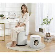 Sedia Girevole Imbottita con Contenitore ¨C MINIMAL ¨C Velluto, Multifunzionale