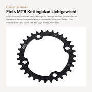 Cinghia per Bicicletta da MTB in Lega di Alluminio - 32/34/36/38T - Crank Singolo - BCD 104 mm - Leggero - Duraturo - Anello per Bicicletta